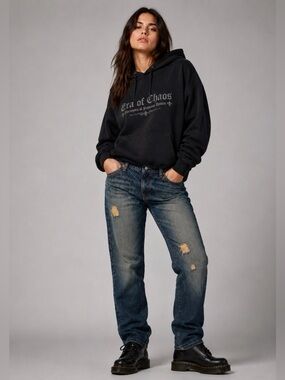 LF Era of Chaos Karl Dead stock Y2K Distressed Denim Jeans 30x30 NWT Made USA